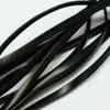 Synthetic Rubber Beading Cord, Flat, Solid, Black, 6x2mm, About 1.09 Yards(1m)/strand