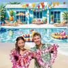 Vibrant Colors Hawaiian Photography Background Pineapple Parasol Seaside Backdrop  Photo Booth