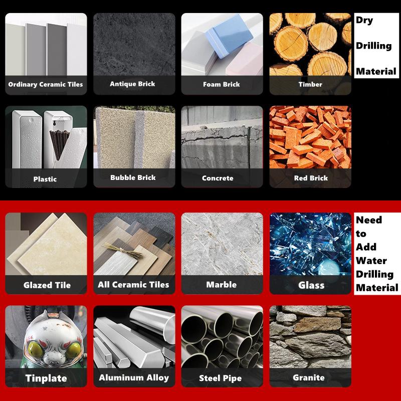 3-12mm Multifunctional Triangle Drill Bit Diamond Drill Set Ceramic Tile Concrete Brick Wood Glass Punching Hole Saw Metal Drill