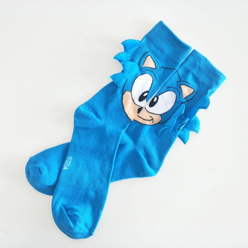 Calzini da uomo a metà polpaccio personalizzati: Corno di Unicorno & Cartoni Animati di Sonic the Hedgehog