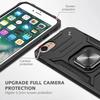 Coque pour iPhone 8/7 - Housse de Protection - Antichoc - Anneau Métallique Rotatif - Noir