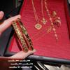 Ancient Gold Chiseled Copper Coin Gemstone Bracelet, New Chinese Style, Plated With 18K Gold, Iris Zircon Bracelet, Qiankun Circle.