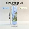 1PC Fishing Bear Cartoon 750ml Color Plastic Sports Water Bottle Leakproof Flip Straw Lid Suitable for Sports Office Home Use