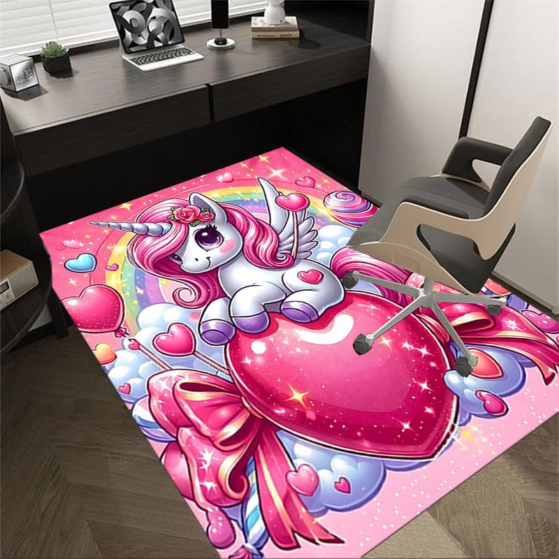 1PC Unicorn Heart Extra Large Non-Slip Floor carpet, Office, family, bedroom, Studio - Large Area RugJ0393