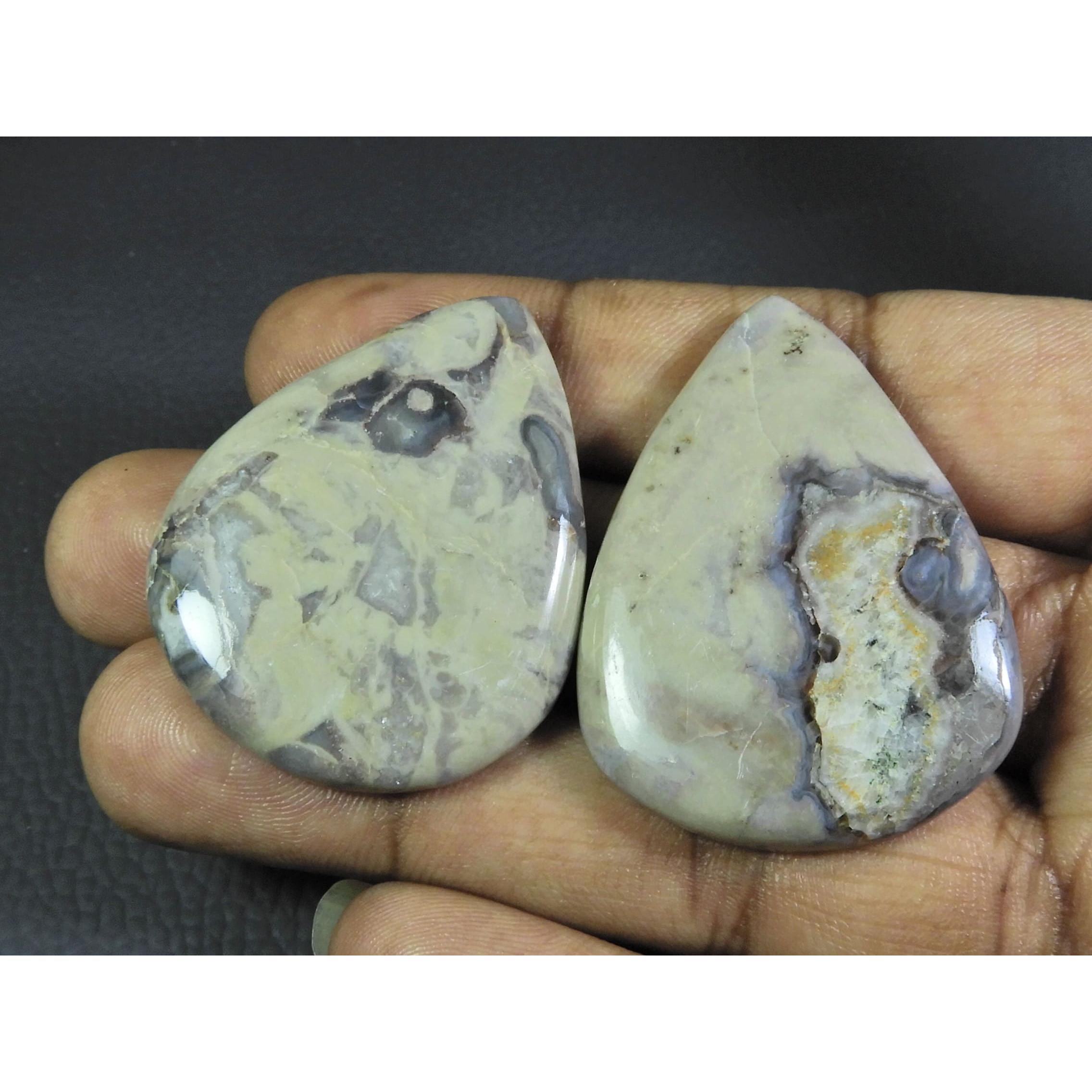 

156Cts. Natural Coffee Bean Jasper Pear Cabochon Loose Gemstone 2 Pcs Lot A-326
