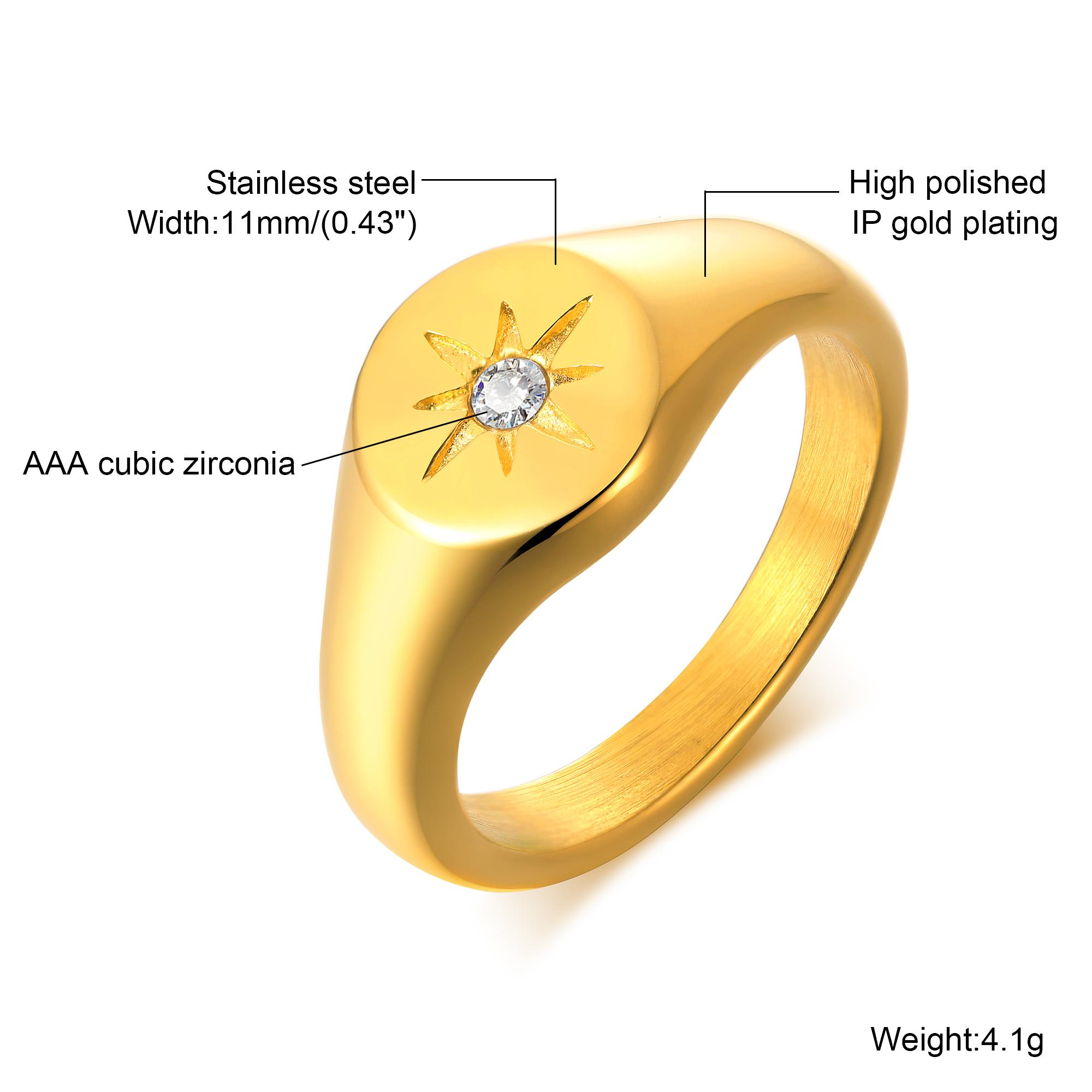 

Vnox Zircon Paved Star Singet Rings For Women,Stainless Steel Geometric Heart Size 6/7/8 Rings,Girls Fashion Jewelry Finger Gift 6