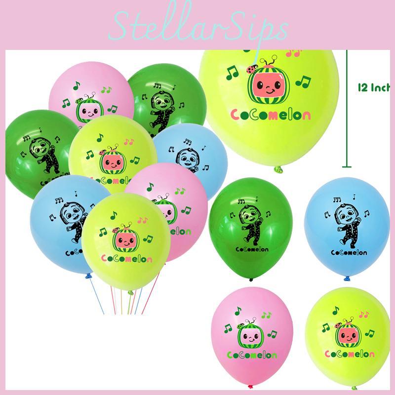 Cocomelon Themed Multi Latex Balloons Colorful Kids Birthday Party Decor Supplies