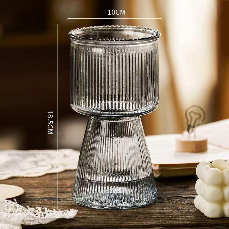 Internet Celebrity Style Transparent Glass Vase for Hydroponic Flower Arrangements - Gypsophila Display for Living Room or Dining Table
