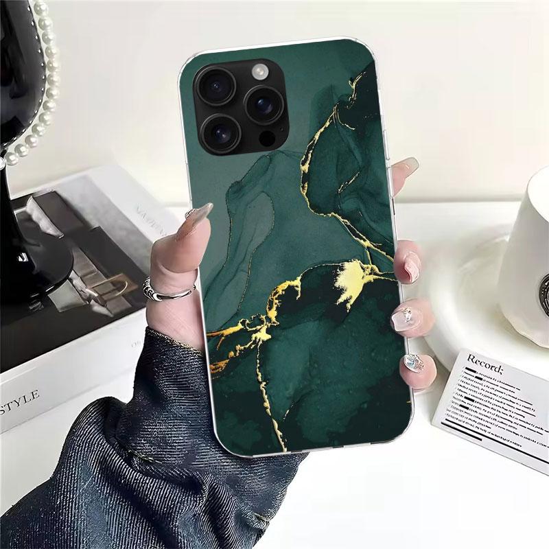 Fashion Geometric Marble Soft Phone Case For IPhone 11 17 Air 16E 16 Pro Max 15 + 14 Plus 13 Mini 12 Apple 7 SE 8 Fundas Coque 1
