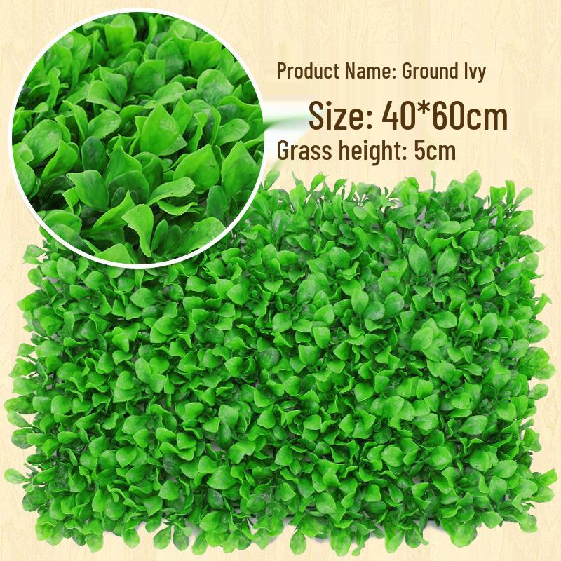 Eucalyptus Artificial Plant Wall Decoration - Greenery Background with Faux Flowers and Lawn Grass Turf