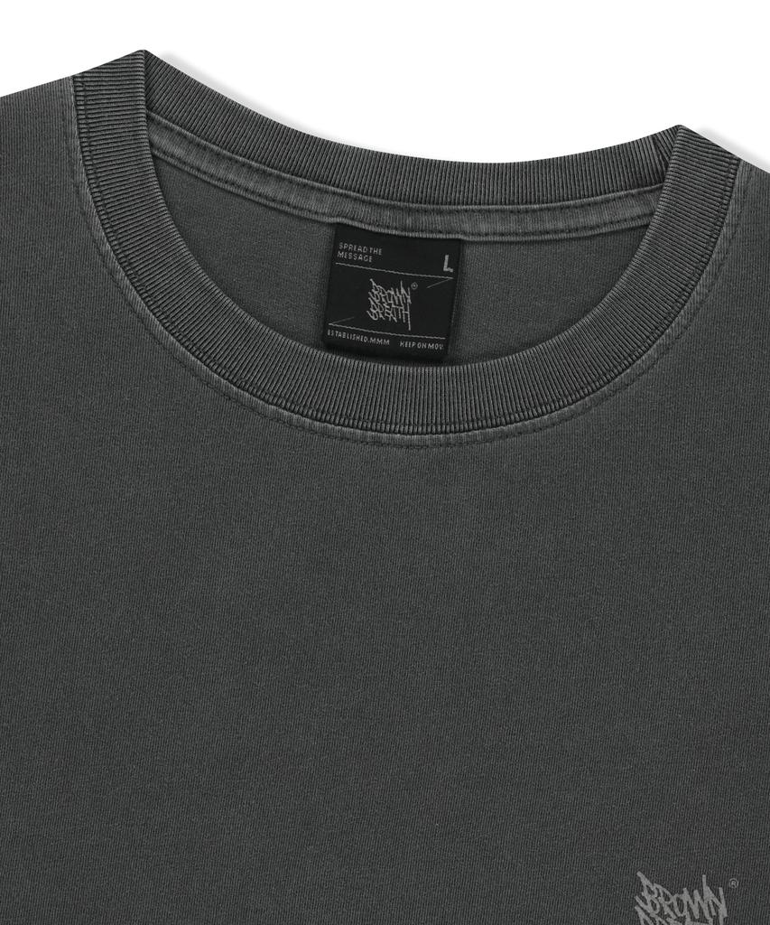 BROWNBREATH Tag Pigment Tee - Charcoal