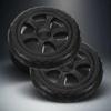 2Pcs Shopping Cart Wheels Replacement Heavy Duty Plastic Wheels for Grocery Trolley Foldable Cart Wheel Parts Smooth Rolling