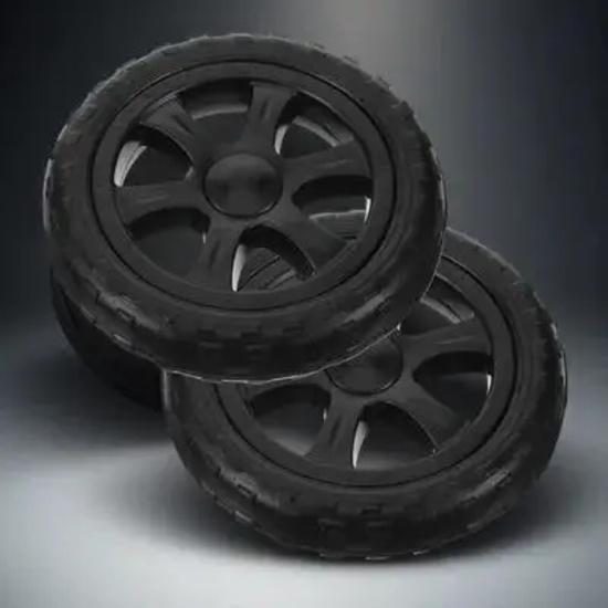 2Pcs Shopping Cart Wheels Replacement Heavy Duty Plastic Wheels for Grocery Trolley Foldable Cart Wheel Parts Smooth Rolling