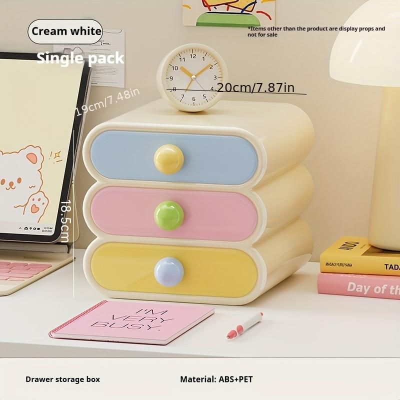 Desktop Storage Box Organizer Drawer Stackable Large Capacity Sundry Container Jewelry Case Cosmetic Makeups Dressing Home Desktop Organization