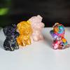 Resin Schnauzer Figurine With Natural Crystal Fill For Desk Decor And Gift Giving
