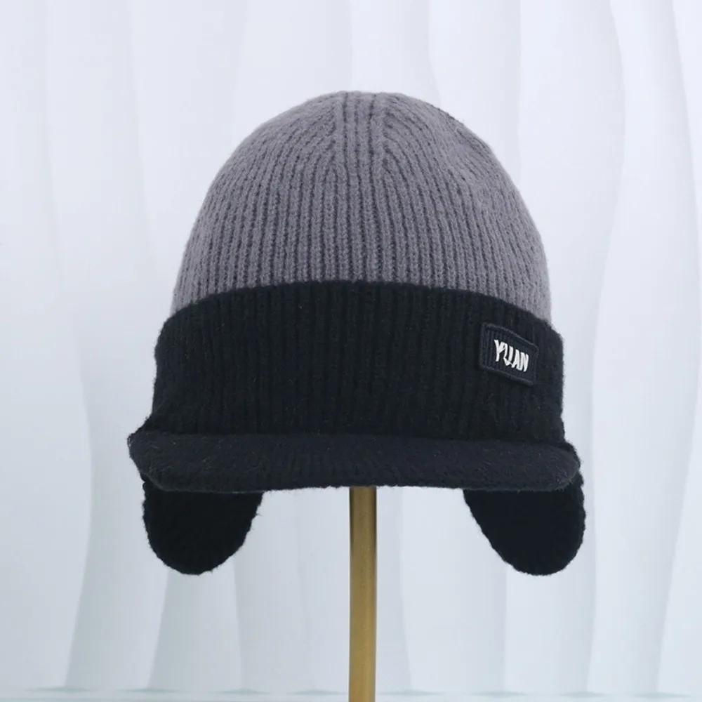 

Versatile Ear Protection Knit Baseball Cap Dual Tone Keep Warm Winter Warm Hat Thickened Thermal Knit Beanie Outdoor Activities