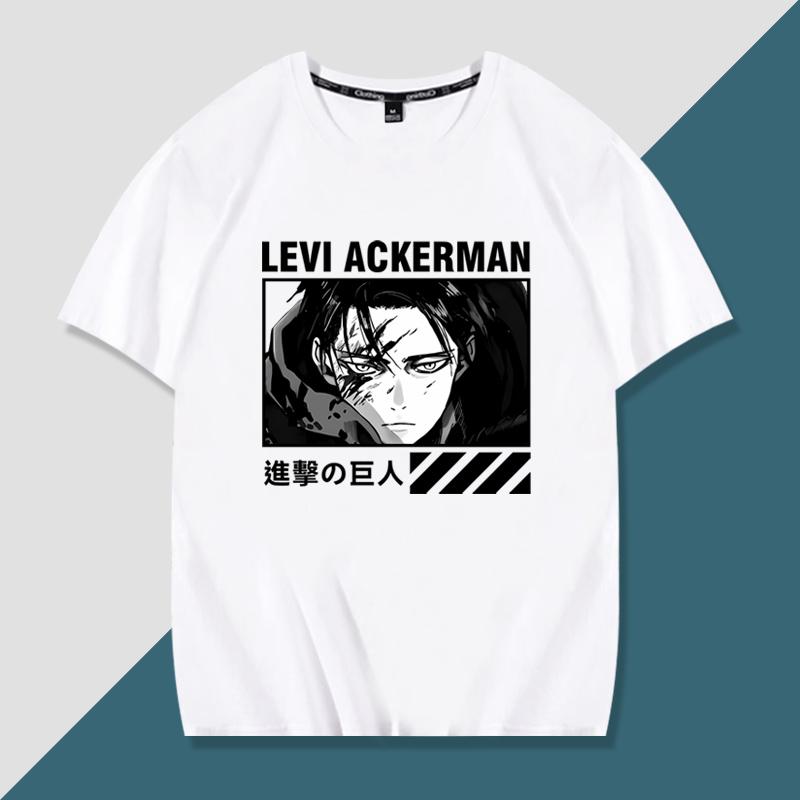 Japanese anime Attack on Titan handsome printed summer 100% cotton T-shirt fashion casual men's streetwear