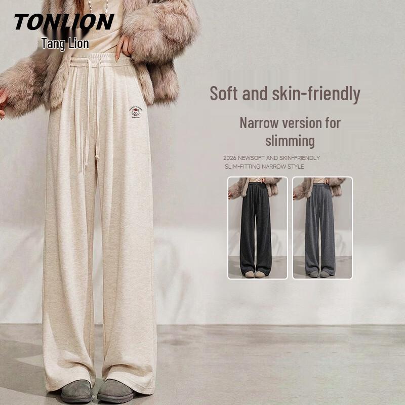 TonLion Women s High-Waist Straight Wide-Leg Logo Pants XL