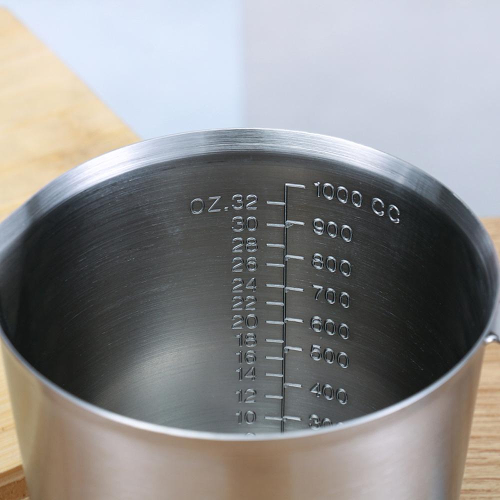 500ml/700ml/1000ml/1500ml Κύπελλο Κλίμακας Μέτρησης από Ανοξείδωτο Ατσάλι 304 Κυλινδρικός Δοσομετρητής Τσάι Γάλακτος Ψήσιμο Αυγά Κουτάλι