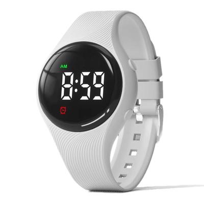 Montre d'apprentissage de la propreté e-vibra - Bracelet-alarme étanche et silencieux à vibration - Montre d'alerte médicale rechargeable - Avec alarme et écran de verrouillage (blanc)