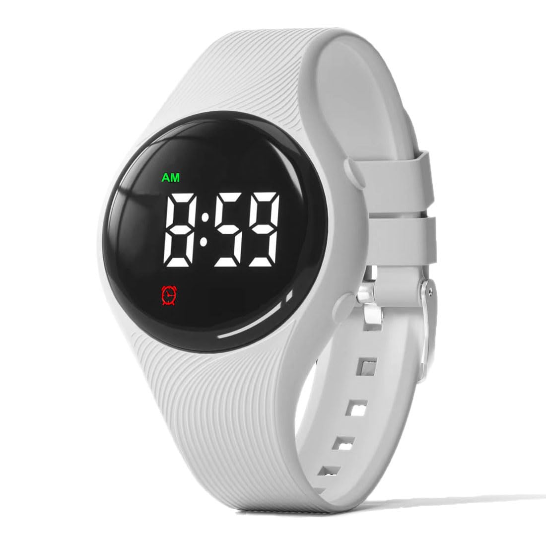 e-vibra Часы для приучения к горшку - Водонепроницаемый, Тихий вибрирующий будильник-браслет - Перезаряжаемые часы с медицинским оповещением - с будильником и экраном блокировки (белый)