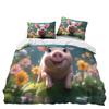 Farm Animal Pig Single Duvet Cover Set, Soft Microfibre Bedding Set,Reversible Quilt Cover And 1 Pillowcase 75*50Cm With Zipper