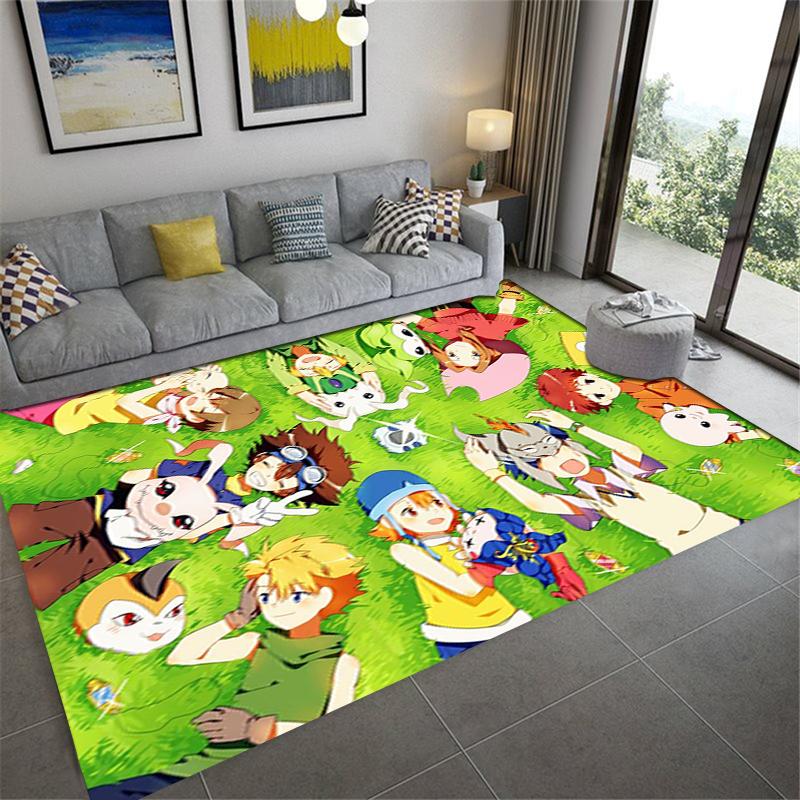 2026 NEW Digimon Adventure Carpet Rug for Living Room Bedroom Home Sofa Decoration,Kids play Non-slip Floor Mat