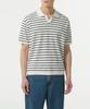 Musinsa Standard Striped Slit Neck Knitted Polo Shirt [White/Black]