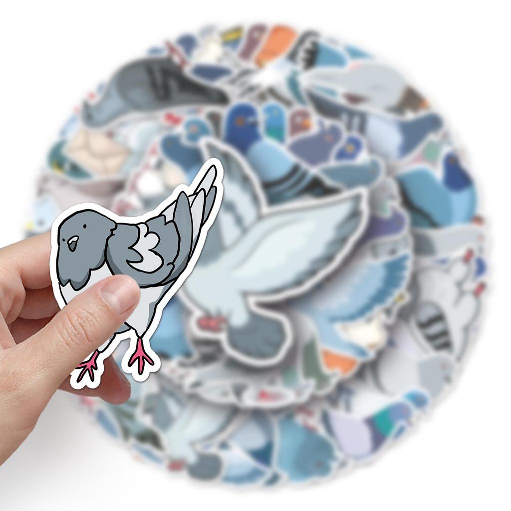 50 Pigeon Graffiti Cartoon Animal Stickers for Kids – Waterproof DIY Guka Suitcase & Water Bottle Decor