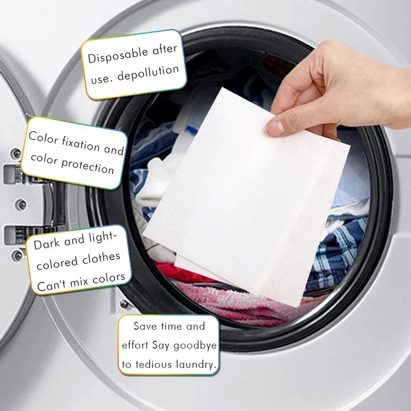 30Pcs Washing Machine Use Mixed Dyeing Proof Color Absorption Sheet Anti Dyed Cloth Laundry Papers Color Catcher Grabber Cloth