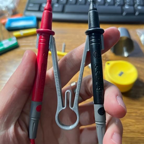 Multimeter Probe Holder Precision SMD Testing Tool Converts Standard Leads to Stable Tweezers 3D Printed Gift for Engineers Hobbyists