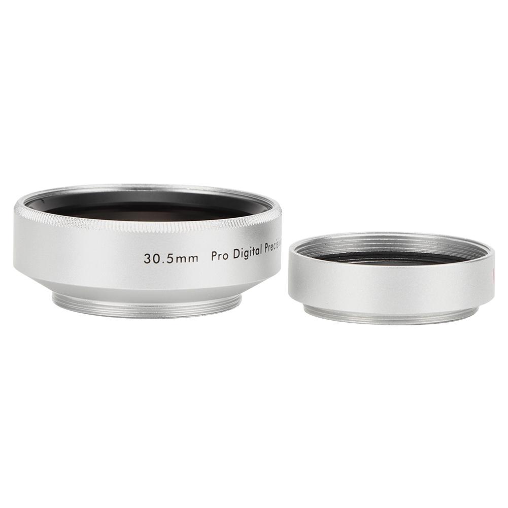 Optical Glass Silver 0.45X Camera Wide Angle Magnification Additional Lens for 30.5mm Camera Lenses