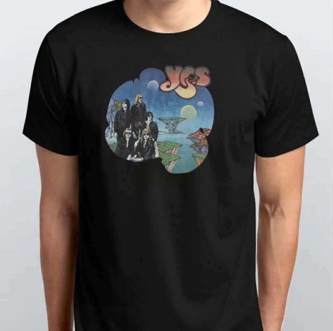 Yes Band Shirt, Yes Band Graphic 100% Cotton T-shirt Mens Tees Top S M L XL XXL 3 4 XL Black M