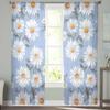 Hand-Painted Floral Chrysanthemum Minimalist Tulle Window Curtains for Bedroom Luxury Home Drapes in Living Room Chiffon Panels