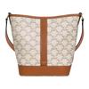 Triomphe Cow Leather Bucket Bag, Shoulder Bag, Crossbody Bag Small Women's Candy & White 191442CAS-01BC