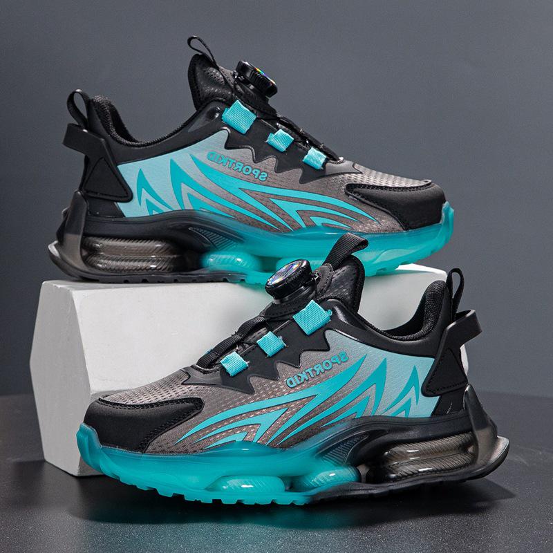 Scarpe da Corsa Antiscivolo in Pelle Autunnali/Invernali 2025 per Bambini con Fibbia Rotante - Ideali per Bambini di Taglia Media e Grande