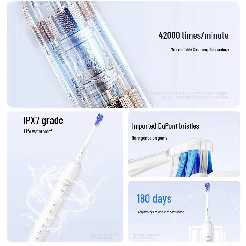 Aux Adult Sonic Rechargeable Electric Toothbrush