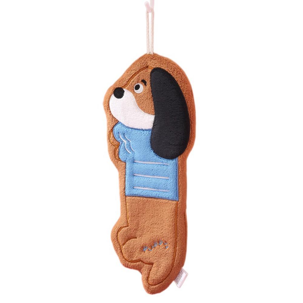 Thicker Cleaning Towel Quick Drying Dishcloths Creative Dachshund Shaped Hand Towel  Bathroom