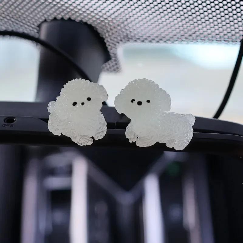 New Nightglow Car Ornaments Mini Car Center Console Glow Puppy Pendant Automatic Interior Noctilucent DIY Decoration Accessories