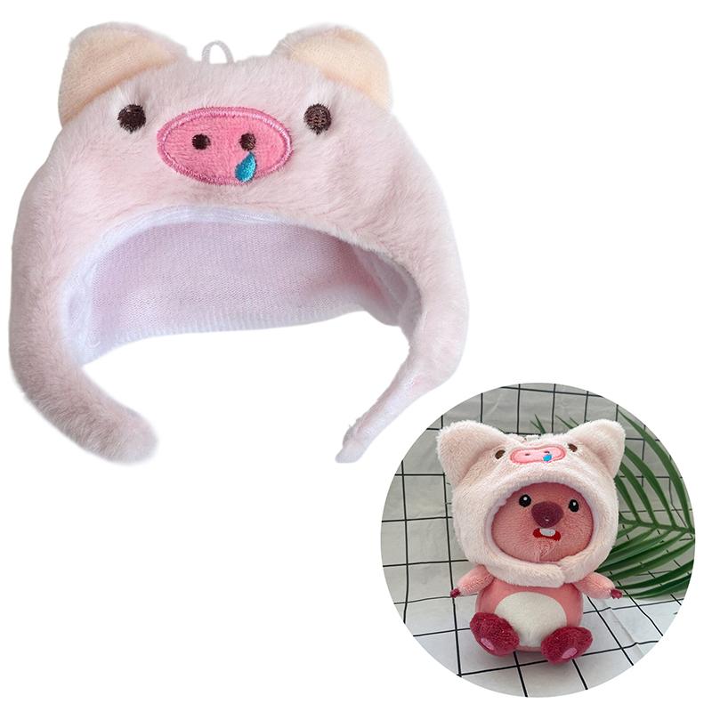 15Cm Doll Headgear Deer Pig Rabbit Cartoon Animal Ear Cap Cos Outfit Change Dressing Game Cute Plush Hat