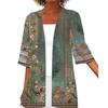 TIFICY Women's Fashion Casual Summer Spring Flower Pattern Print 1/2 Sleeves Blouses & Shirts