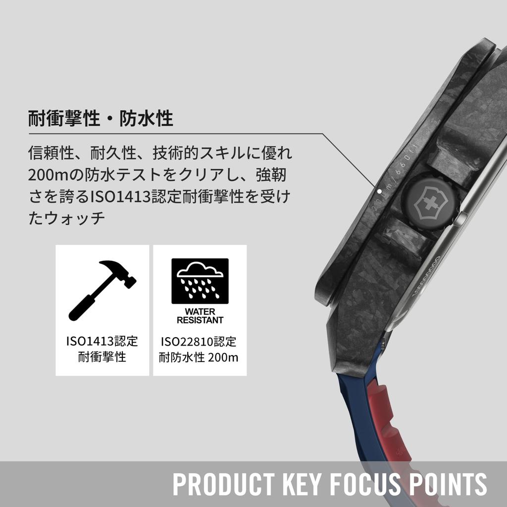 VICTORINOX Automatic Blue Blue Rubber Carbon Composite Strap 5 Year Blue I.N.O.X. Watch, Analog, Waterproof, Men's, Automatic, Dial, Strap, Case,