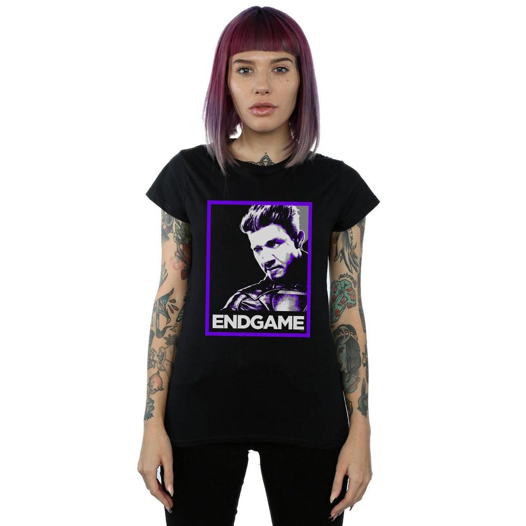 Marvel Womens/Ladies Avengers Endgame Hawkeye Poster Cotton T-Shirt