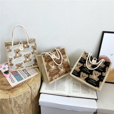 Handbag Bento Bag Student Small Fresh One Shoulder Linen Tote Bag
