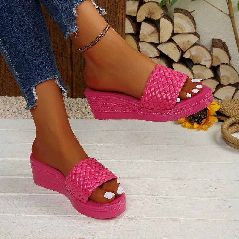 Plus-size Women's Fish-mouth Flip-flops for The Beach, Single-strap Style Shoes