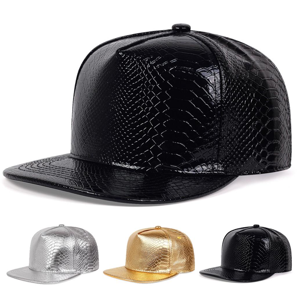 Unisex Python Muster Leder Hip-Hop Hüte Frühling Herbst Outdoor Verstellbare Lässige Baseballkappen Sonnenschutzhut