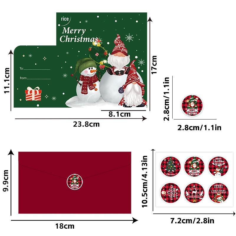 Elegant Folded Christmas Card with Envelope - High-end English Style, Perfect for Holiday Greetings and Thank You Messages