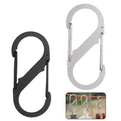 S-Shaped Aluminum Alloy Hanging Buckle Small Carabiner Clip Anti Theft Double Snap Hook Mini Locking Carabiner