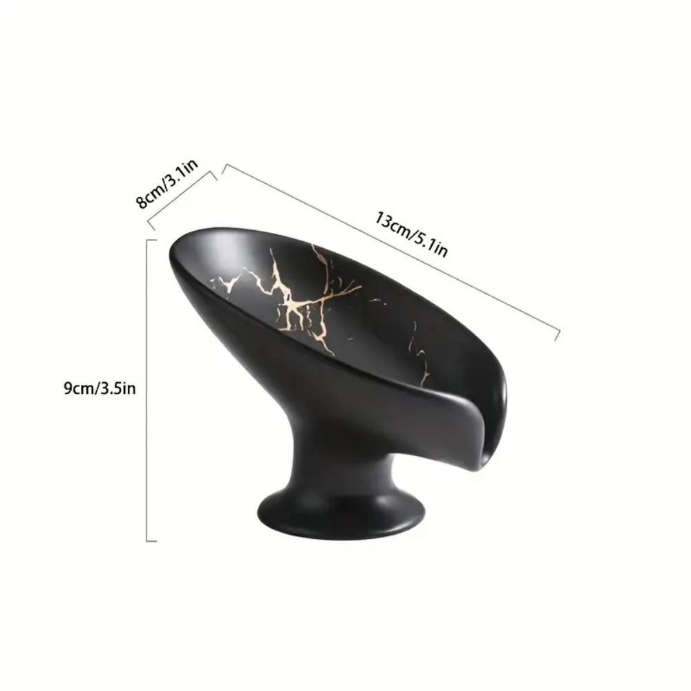 NEW 1PC Ceramic Leay Shower Soap Holder Bathroom Suppliesaf Shape Box Water Guide Hole Dish Storage Plate Tr