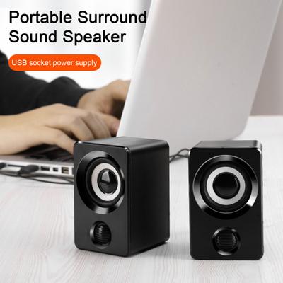 1 pár počítačového reproduktoru USB napájený 3,5MM plug Stereo zvuk Hluboké basy Přenosný mini kabelový notebook, stolní PC, ozvučení subwoofer